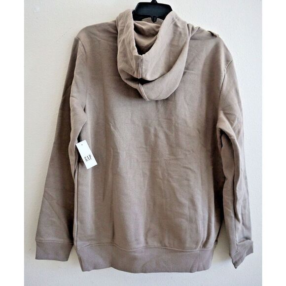 GAP 646844-47 Men's Sz Small Cool Brown/Beige Logo Pullover Hoodie - Picture 2 of 6